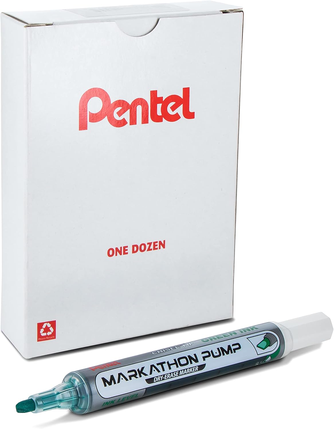 Pentel Markathon Pump Dry Erase Marker, Chisel Tip, Black Ink, 4 Pack (MWL6SXBP4A)