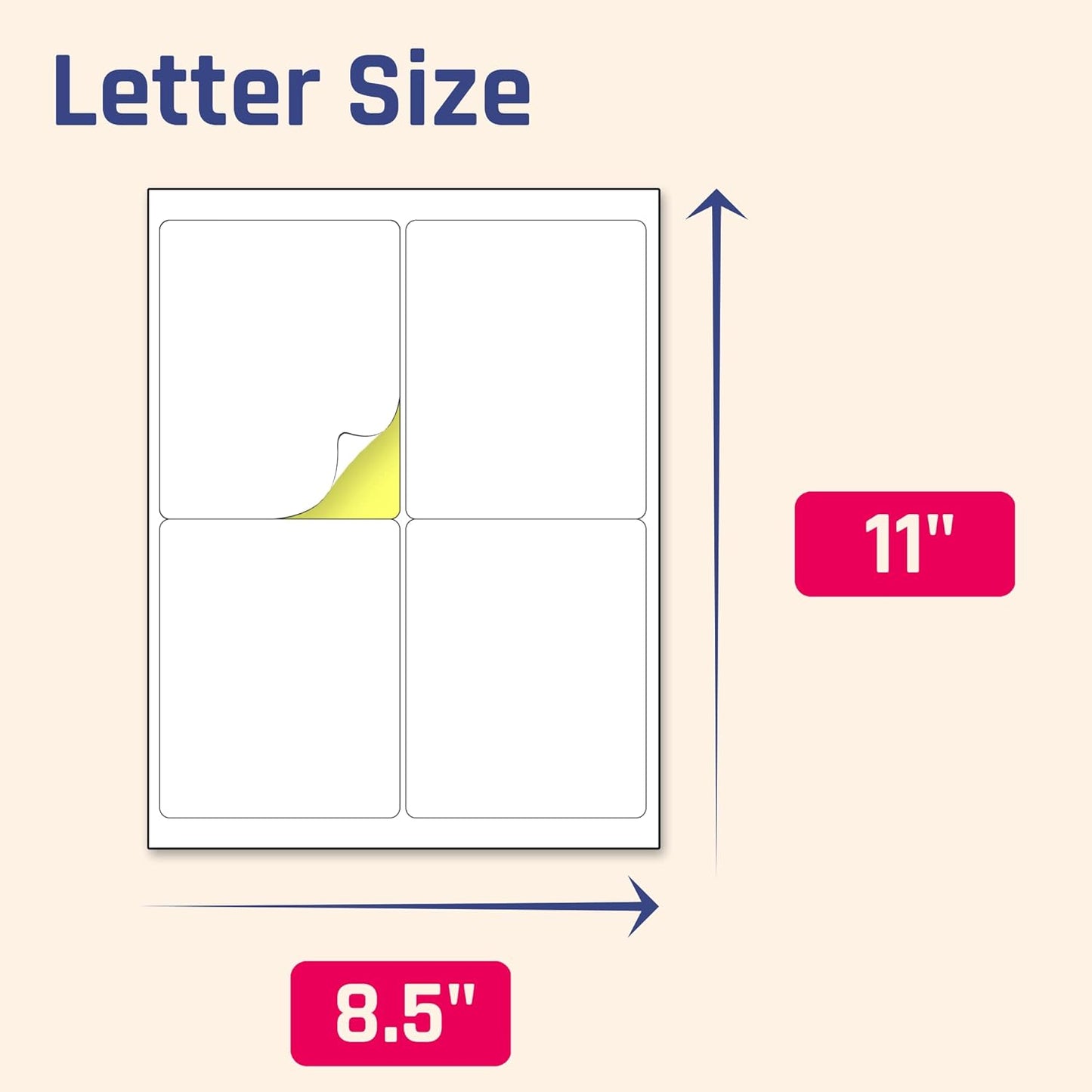 30 Sheets, Printable White Sticker Paper, Laser/Inkjet Printing - Matte, Letter Size (8.5" x 11")