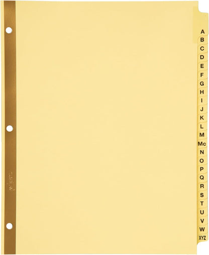 Avery 11306 Preprinted Laminated Tab Dividers w/Gold Reinforced Binding Edge, 25-Tab, Letter