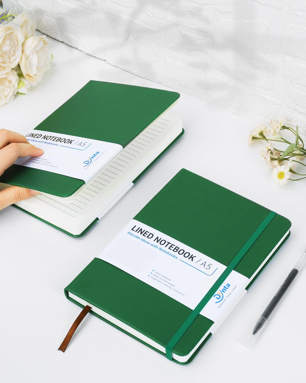 Dynta Hardcover Journal Notebooks, 10 Packs A5 Lined Journals Bulk for Writing 200 Pages/100Sheets, 8.4 x 5.8 inch, 10 Colors Classic Ruled Notebook for Work/Travel/College/Note Taking