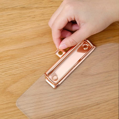 JIARI 2 Pack Clear Acrylic Office Clipboard A4 Letter Size 8.6" x 12.2" (Gold)