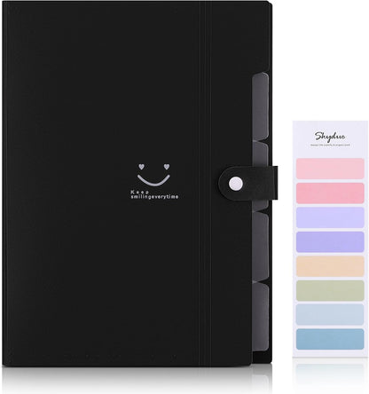SKYDUE Letter A4 Paper Expanding File Folder Pockets Accordion Document Organizer (Purple)