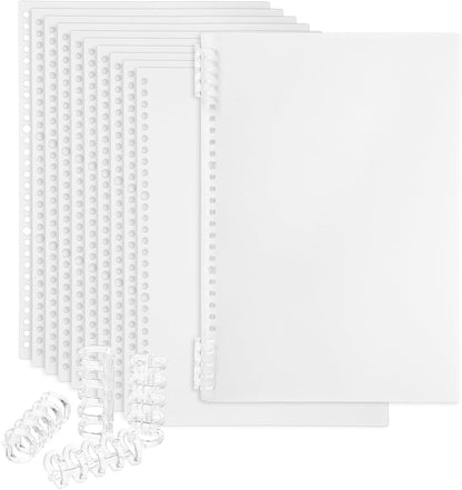 PATIKIL 12 Pack Binding Covers, A5(8.4x5.7 Inch) 22 Mil Plastic Notebook Covers Sheets with Binding Comb for Book Report Presentation, Light Blue
