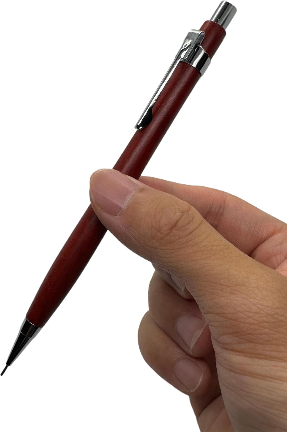 Spiral Grain Wooden Mechanical Pencils -Unique Colors Airplane Aluminum Core Artist's Drawing Pencil Comes with Gift Box (Walnut)