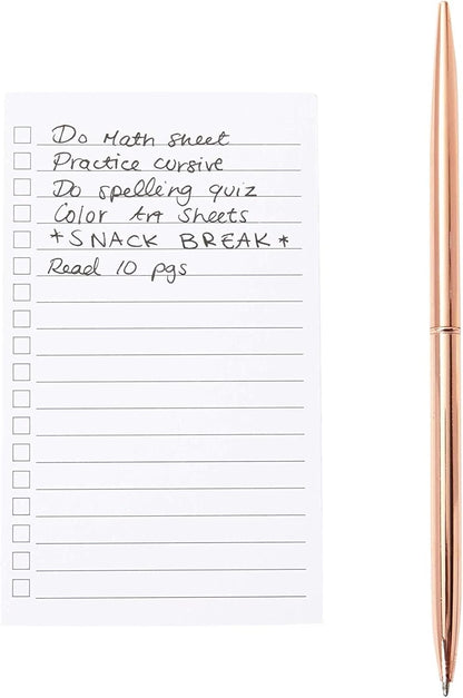 Okuna Outpost Note Cards - Vertical Index Card Layout for Task Management - Check Box To-Do Slip for Task Tracking - Durable Paper Stock To do Pad for Versatile Notes - Bulk, 3 x 5 In, White