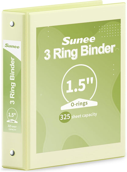 SUNEE 3 Ring Binder 3 Inch 1 Pack, Clear View Binder Three Ring PVC-Free (Fit 8.5x11 Inches) for School or Office Supplies, Pink