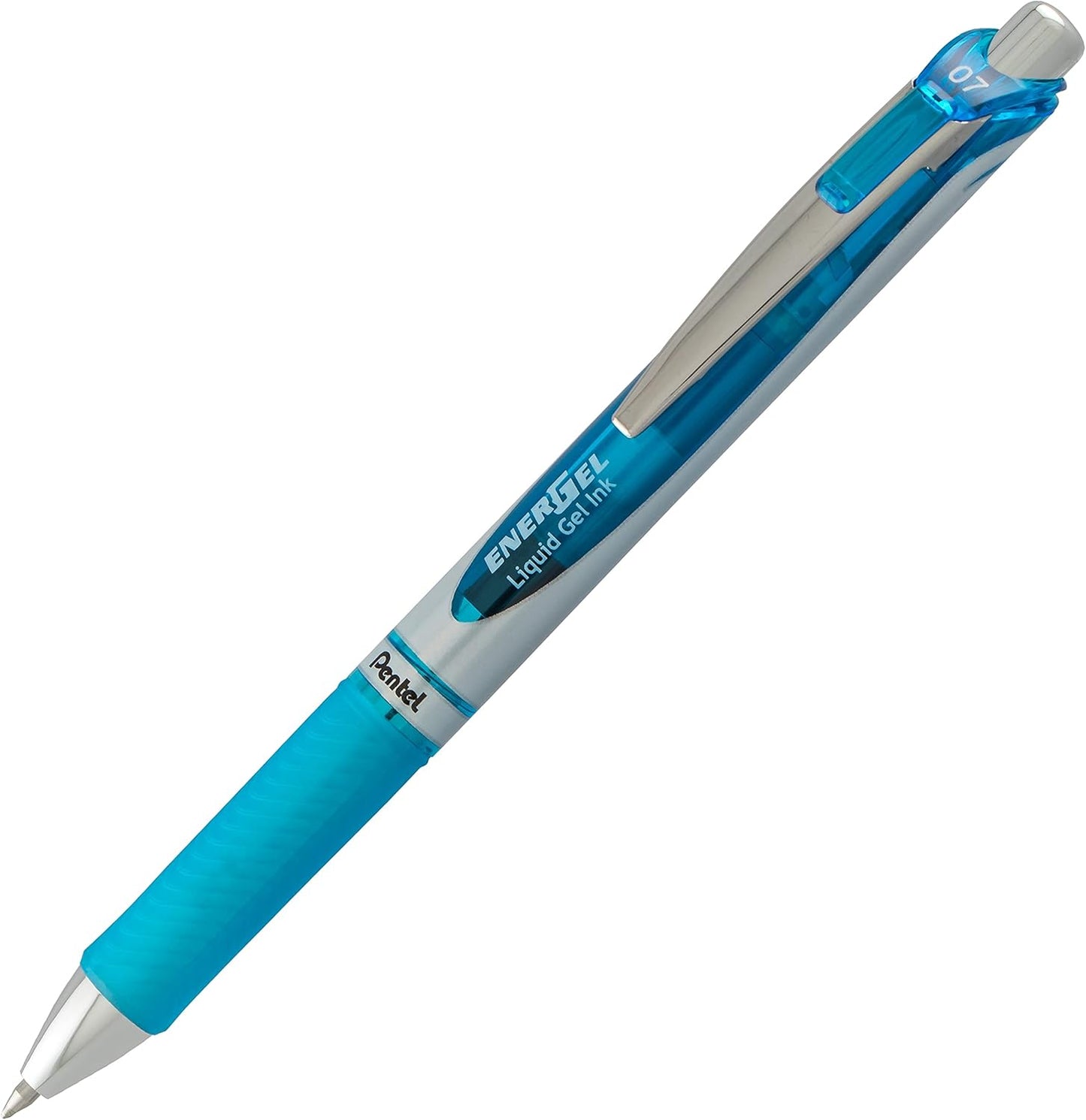 Pentel EnerGel RTX Retractable Liquid Gel Pen, Medium Line, Metal Tip, Pink/Violet Ink, 2-Pack (BL77BP2PV)