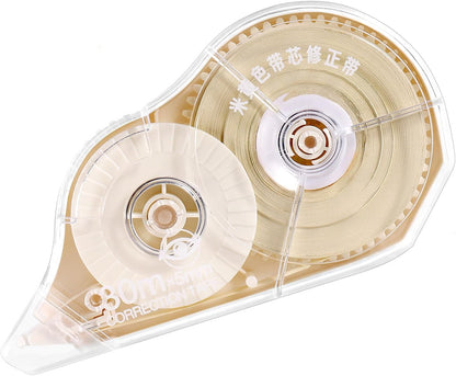 100 Feet Long Cream Correction Tape, Smooth Glide, No Residue, Quick Dry Beige Correction Tape, Perfect for School, Office Supplies, Crafting, Note Taking, Journaling (2 Pack)