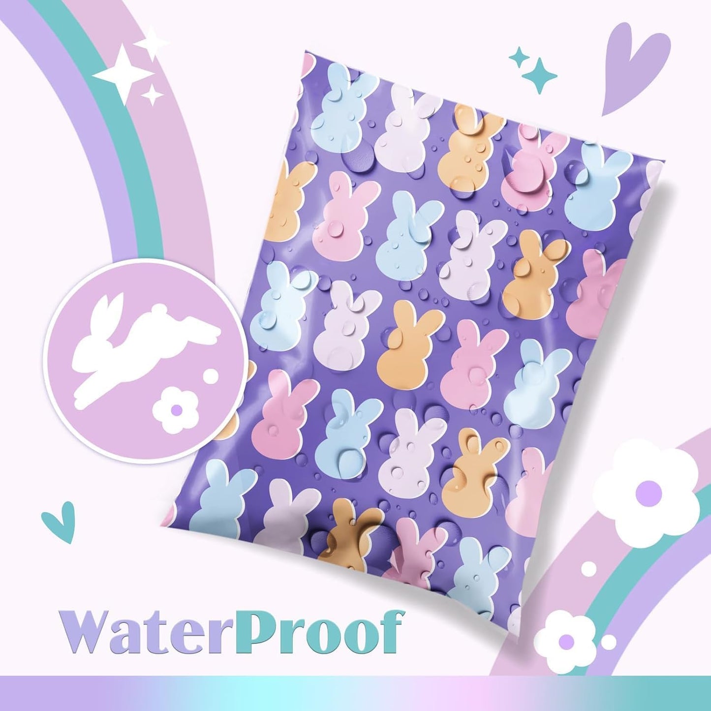 Metronic Cute Poly Mailers 10x13" 50pc Small Shipping Bags, Strong Adhesive Mailers Poly Bags for Business, Waterproof Mailing Envelopes for Packing Shipping Clothes Gifts, Gradient BluePink