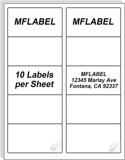 MFLABEL Half Sheet Shipping Labels - 200 Self Adhesive Sticker Sheets for Laser & Inkjet Printers, Waterproof & Smudge-Free, with 12 Free Fragile Labels for Packaging, Shipping and Crafting - Colors B