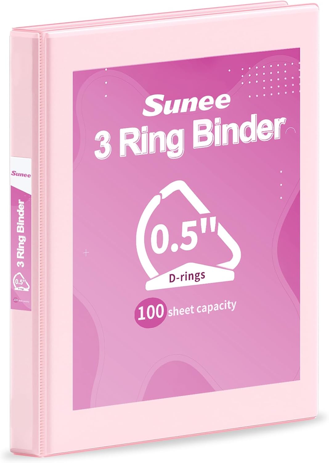 SUNEE 3 Ring Binder 2 Inch, Clear View Binder Three Ring PVC-Free (Fit 8.5x11 Inches) for School or Office Supplies, Light Purple, 1 Pack