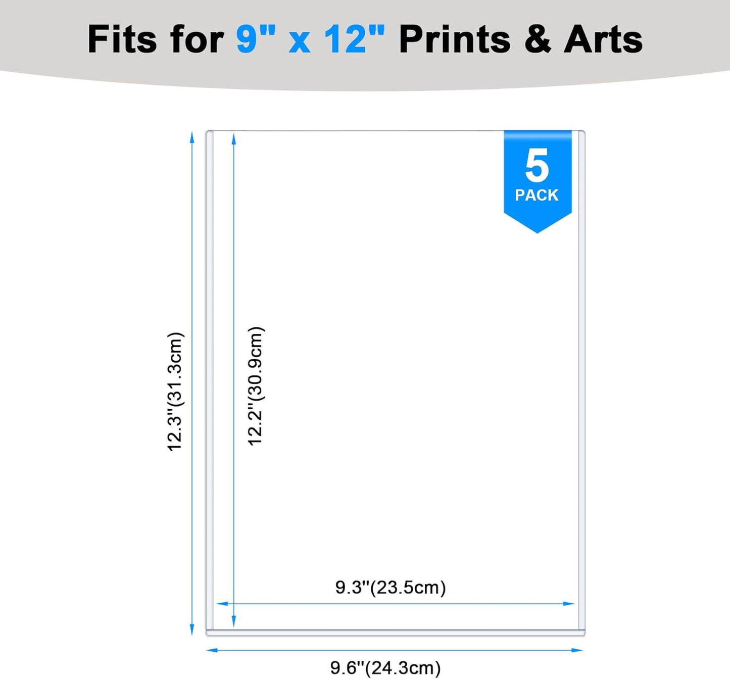Ndsox 5 Pack 8.5" x 11" Rigid Print Protectors Clear Hard Plastic Sheet Protectors Top Loading for Birth Certificates, Documents, Posters, Photos, Meuns, Heavy Duty No-Hole Plastic Document Sleeves