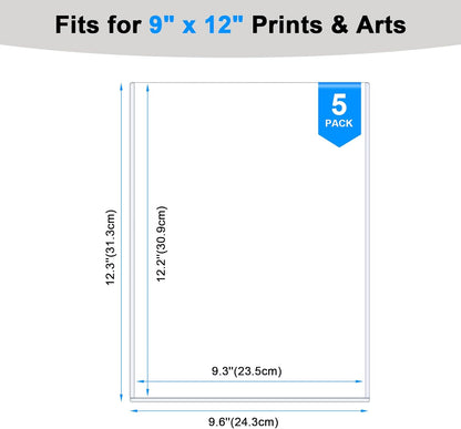 Ndsox 5 Pack 8.5" x 11" Rigid Print Protectors Clear Hard Plastic Sheet Protectors Top Loading for Birth Certificates, Documents, Posters, Photos, Meuns, Heavy Duty No-Hole Plastic Document Sleeves