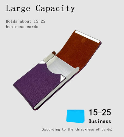 Business Card Holder with Ultra Slim Design,Business Card Case with Premium PU Leather,Suit Pocket Metal Card Holder for Women/Men,Professional Name Card Holder with Magnetic Shut (Black1)