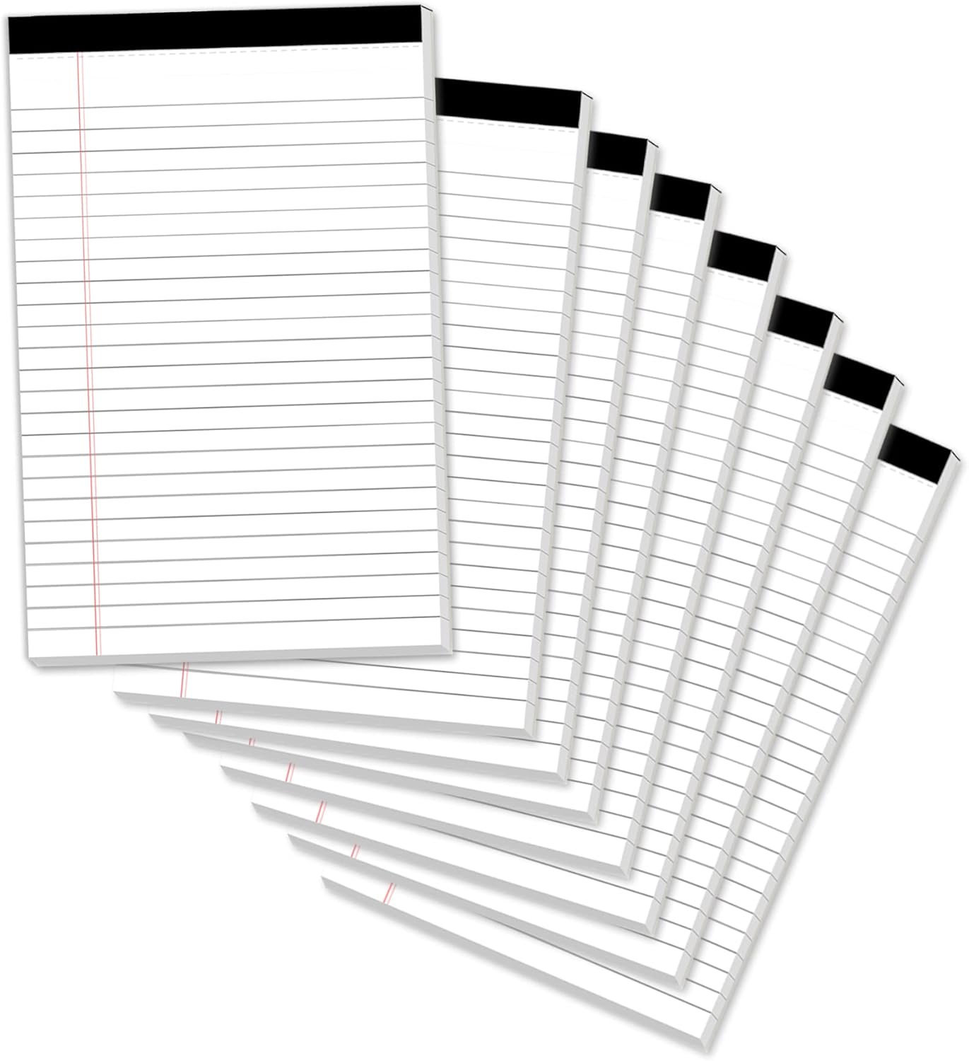 Note Pads 5x8, Narrow Ruled Legal Pad, Multicolor Small Notepads, 30 Sheet/notepad, 8 Pack Colored Legal Pads, Pink Legal Pad, Purple Notepad, Perforated Lined Note Pads for Study, Office, To-Do Lists