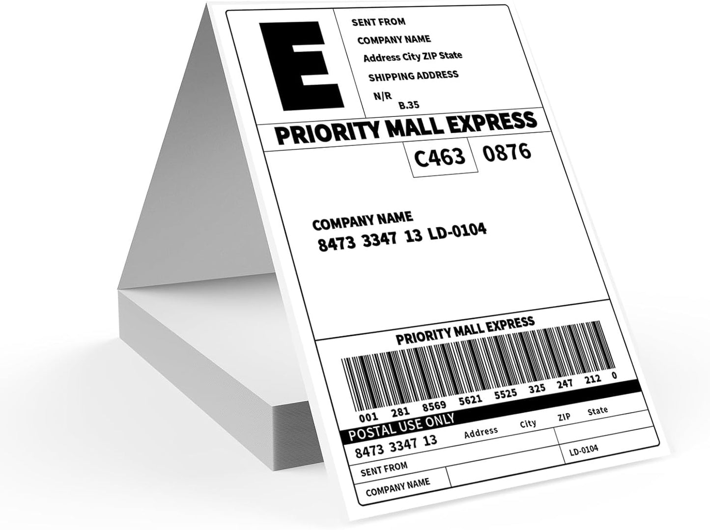 4x6 Thermal Labels 500/Stack, HUOJI Shipping Thermal Labels 4x6 Fanfold Compatible with Rollo, Zebra, MUNBYN Printers (Commercial Grade)