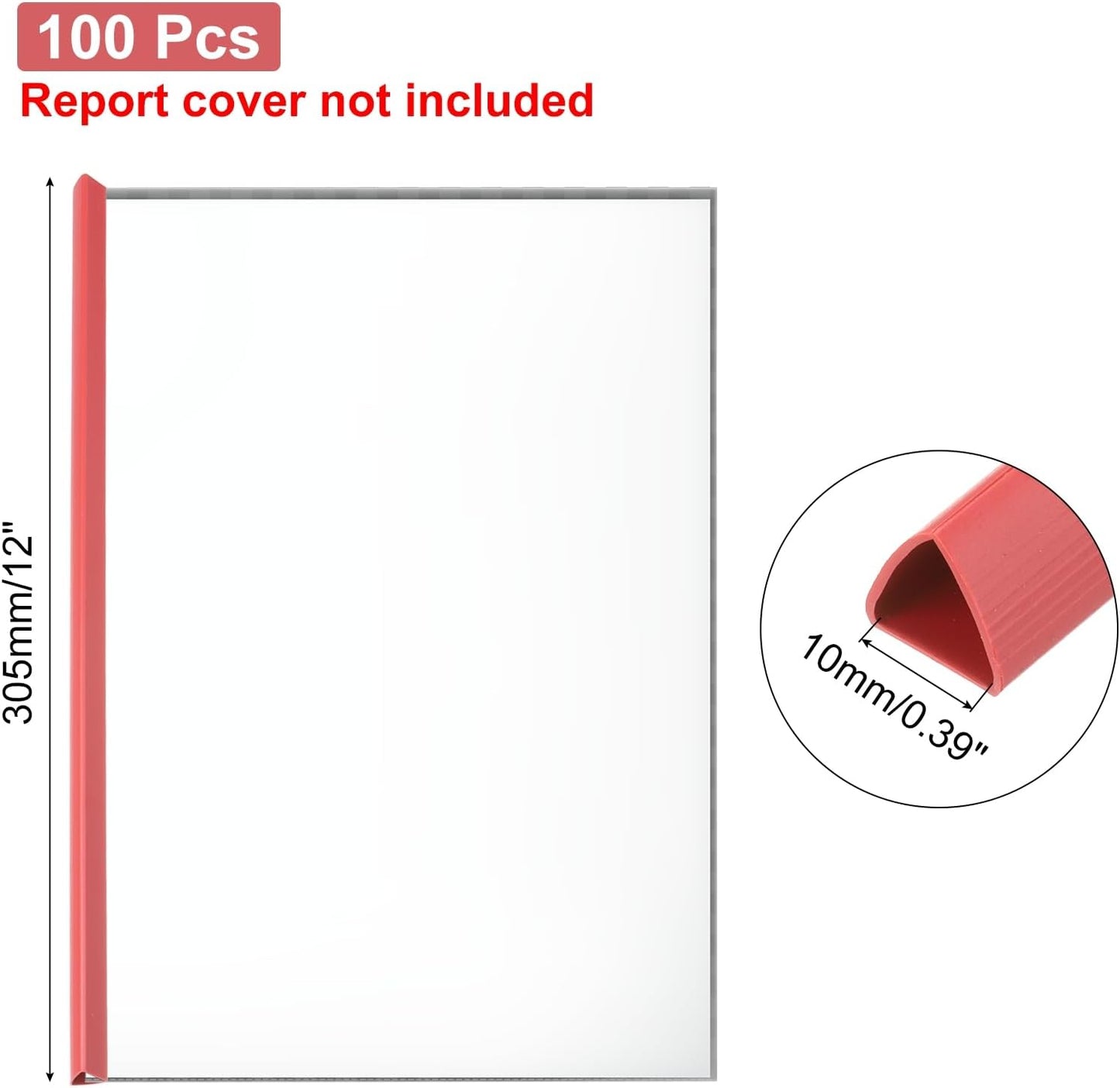 PATIKIL 100Pcs Binding Bars, 10mm Binding Bars Slide Grip 70 Sheets Capacity A4 Size Report Binder Triangle Presentation Binder for Report Cover Resume, Blue