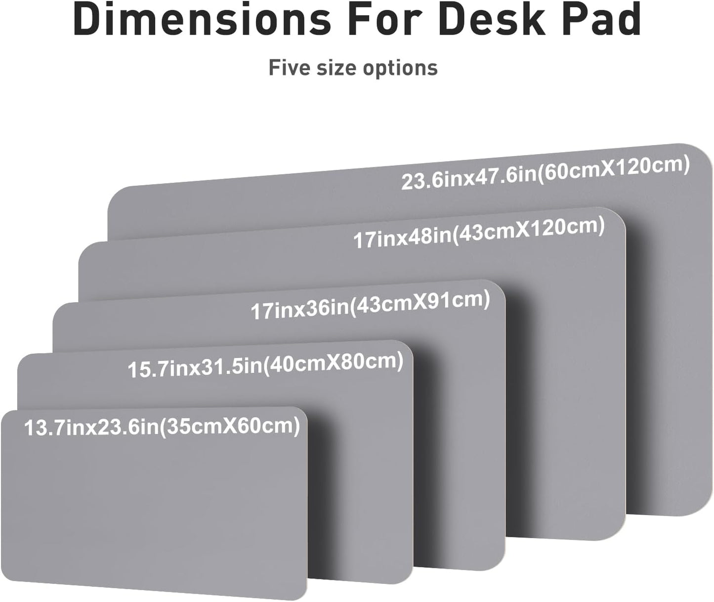 Aothia Non-Slip Waterproof PU Leather Desk Pad Protector for Mouse, Writing Desk, Office, Home, Laptop Blotter, 23.6" x 13.7", Black - Colors A