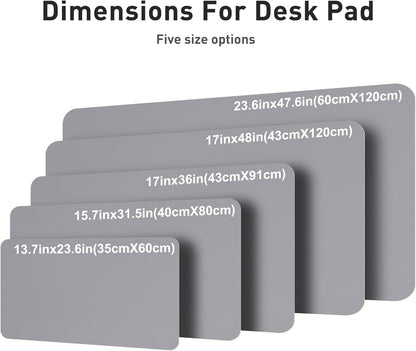 Aothia Leather Desk Pad Protector, Mouse Pad, Office Desk Mat, Non-Slip PU Leather Desk Blotter, Laptop Desk Pad, Waterproof Desk Writing Pad for Office and Home (Black,36" x 17") - Colors A