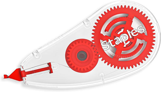 STAPLES Correction Tape, White, 30 Pack – Bulk Instant‑Dry Tape for Offices, Classrooms & Admin Use