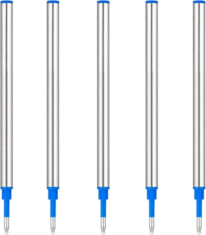DunBong Rollerball Pen Refills, Roller Ball Fine Point 0.5mm, Red Ink Refill Pack of 5 - Replaceable Ballpoint Pen Refills Medium Point (Black)
