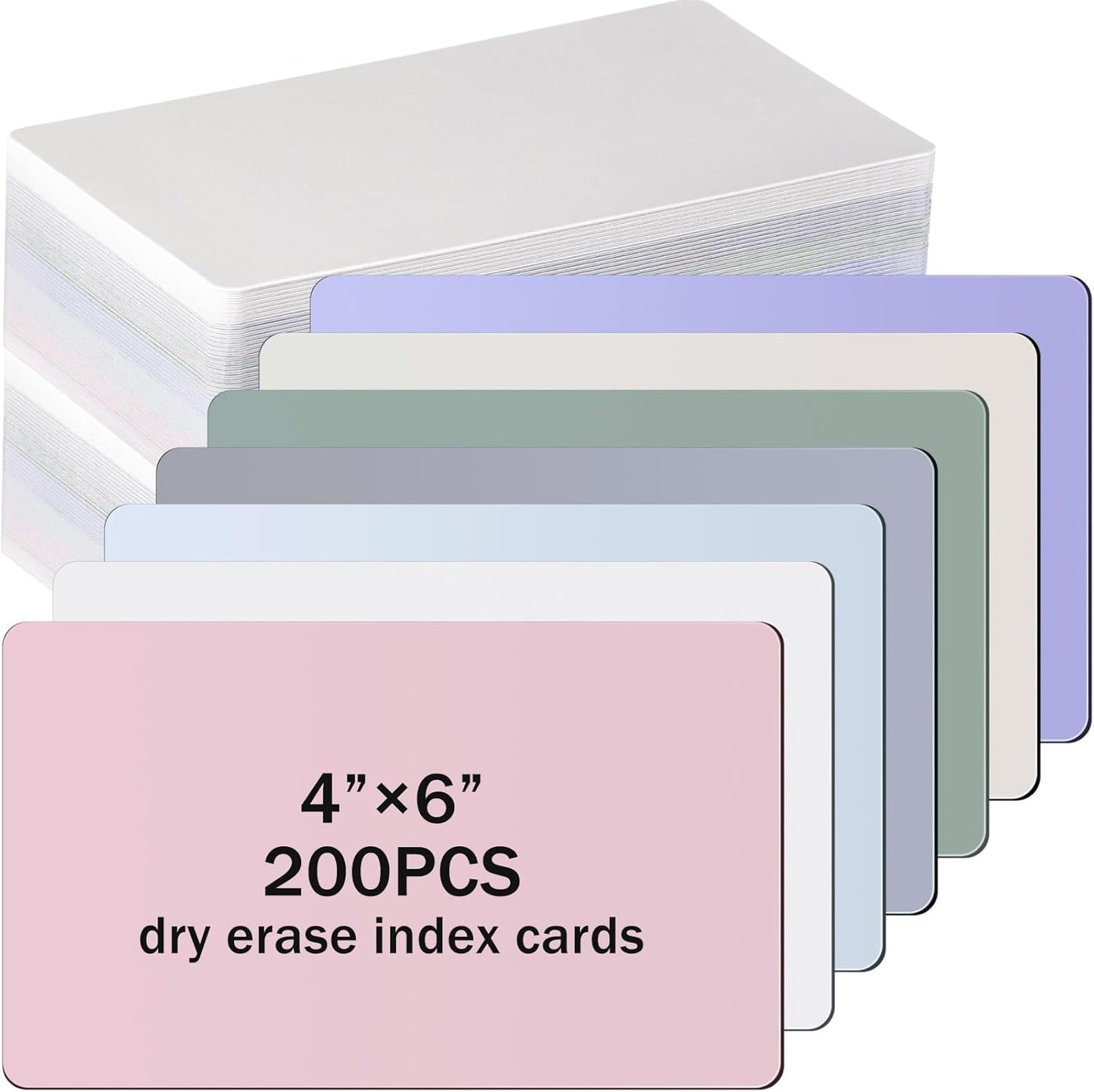 Harloon 100 Pcs Dry Erase Index Cards 3 x 5 Inch Laminated Reusable Dry Erase Note Cards Sheets for Office to Do List(White)