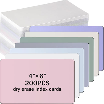 Harloon 100 Pcs Dry Erase Index Cards 3 x 5 Inch Laminated Reusable Dry Erase Note Cards Sheets for Office to Do List(White)
