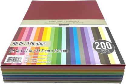 Recollections Cardstock Paper, Essentials 20 Colors - 200 Sheets 8-1/2 X 11