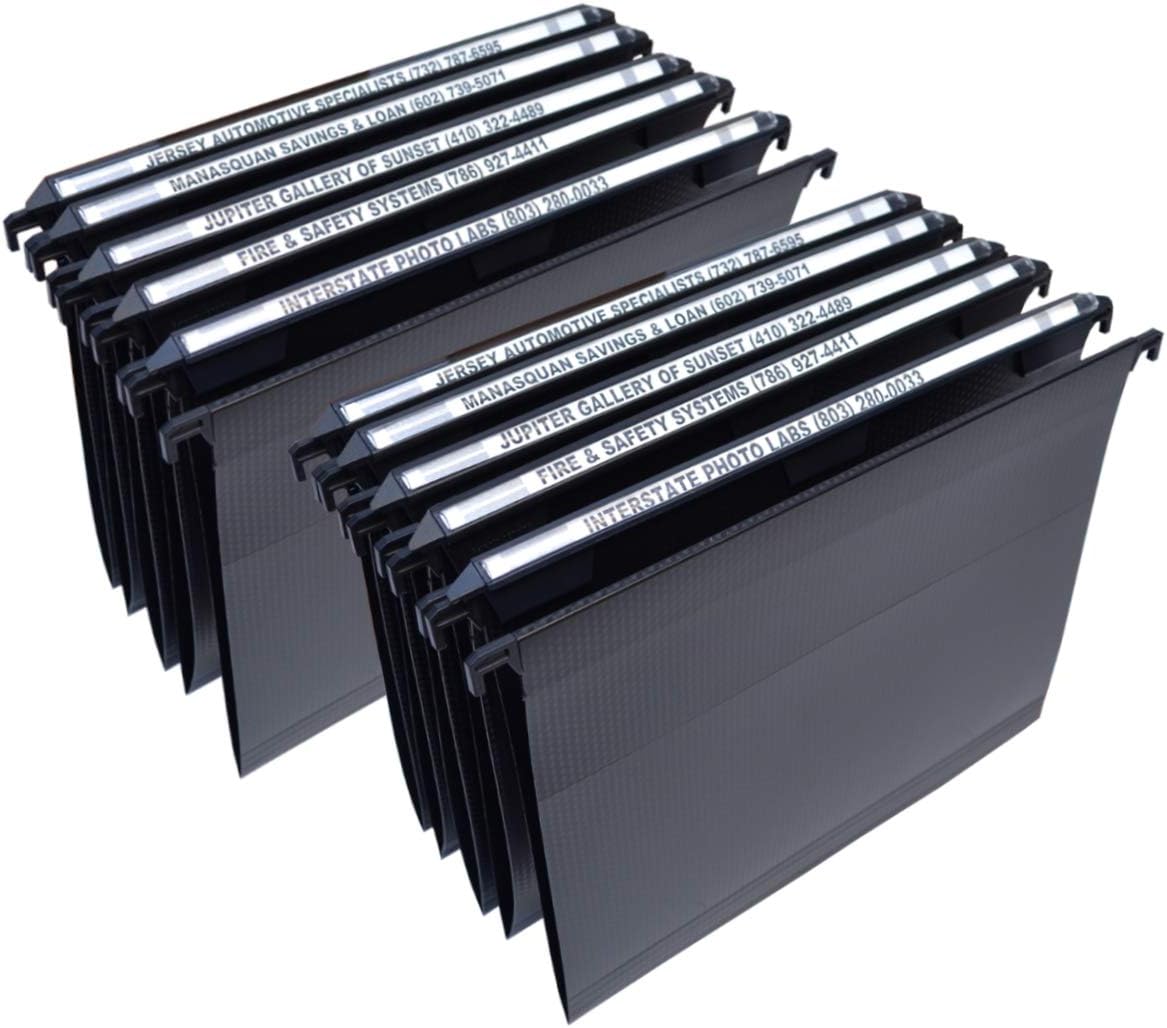 Ultimate Office MagniFile Hanging File Folders V- Bottom Letter Size with 11 inch Magnified Indexes that Double The Size of Your File Titles to Find Files Fast. (Set of 5 Frost)