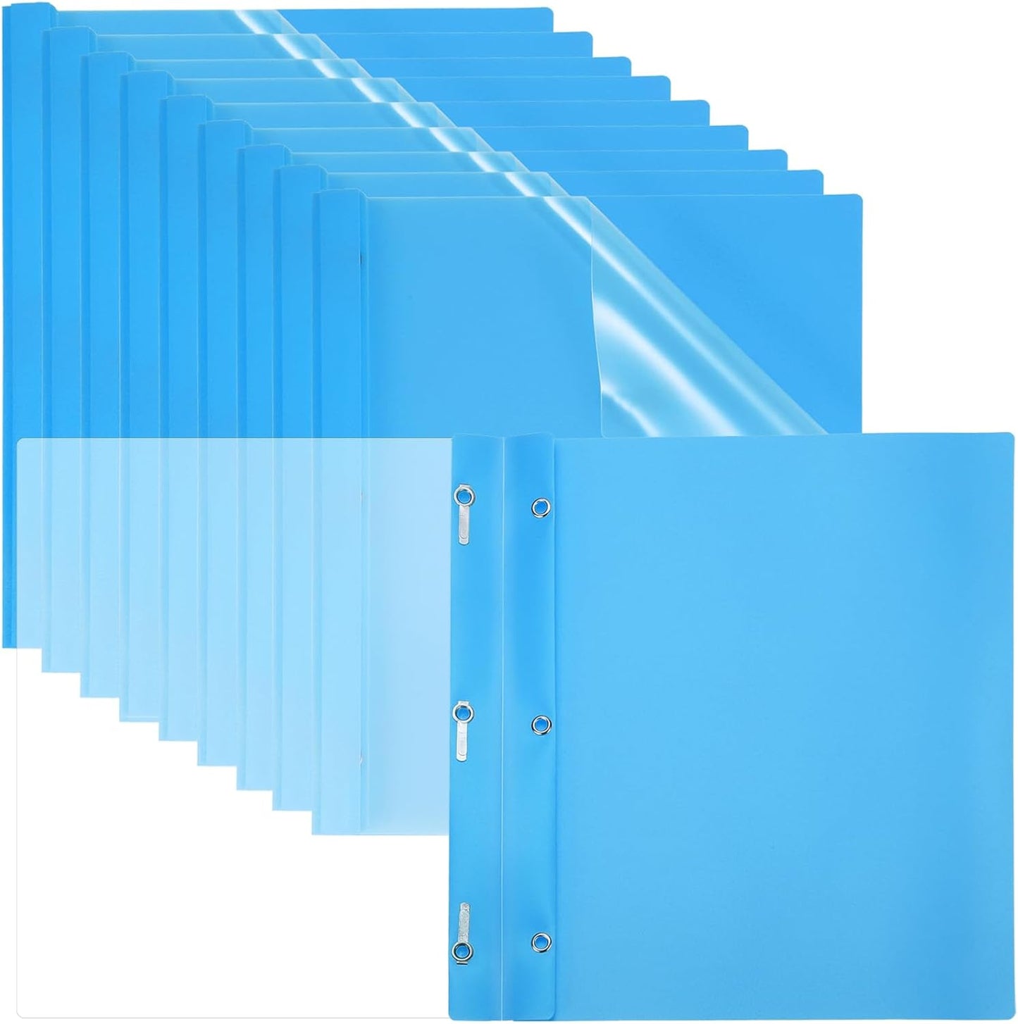 PATIKIL Plastic Report Covers with Prong, 10 Pcs 80 Sheet Clear Front Presentation Binders with 3 Metal Prong Fasteners Report Folder for Resume Documents Files Letter, Grass Green
