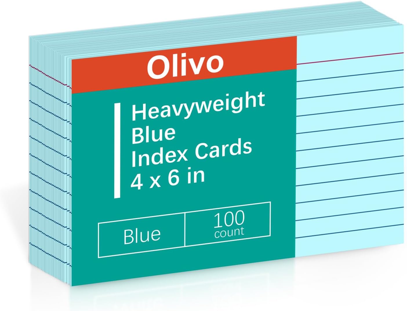 Index Cards 4x6 Lined Ruled Flash Note Cards 4" x 6", White, 100 Count, 220 GSM Heavy Weight