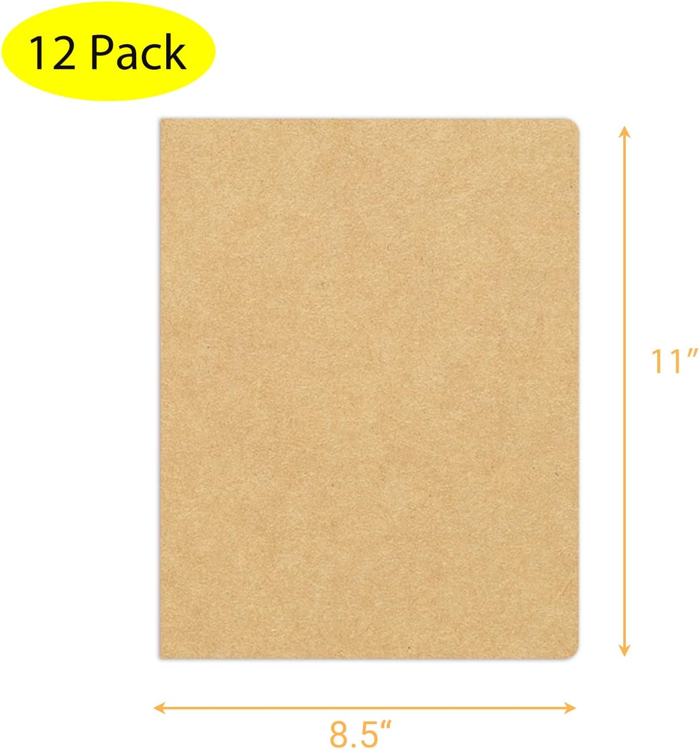 zmybcpack 12 Pack 8.5x11 inch Large Lined Notebook Journals Bulk, 32 sheets / 64 Pages, Sketchbook Composition Notebook Journals Subject Notebooks Planner for College Students Office