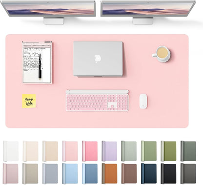 YSAGi Leather Desk Pad Protector, Large Mouse Pad, Non-Slip PU Leather Desk Blotter, Waterproof Writing Pad for Office and Home (31.5" x 15.8", Eggshell) - Colors B