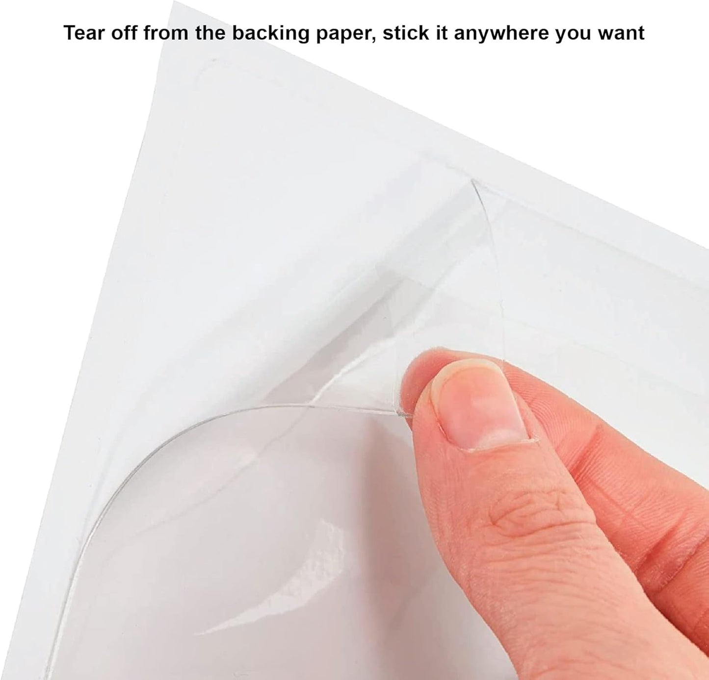 Clear Adhesive 3" x 5" Index Card Pockets With Top Open Loading, 50 Pack, Plastic Labels Holders for Storage Bins and Library, Ideal for Organizing and Protecting Your Cards