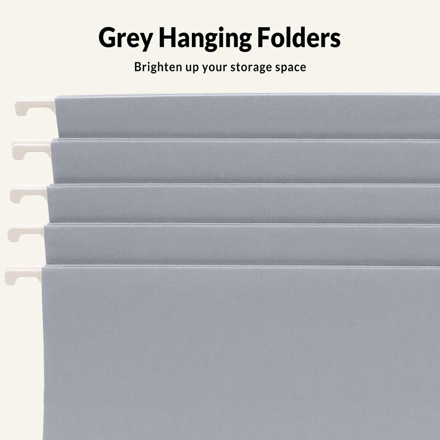 SUNEE Hanging File Folders Legal Size, Black File Folders 25 Pack 1/5-Cut Tabs, Stay Organized for Your Home and Office Bulk File and Documents