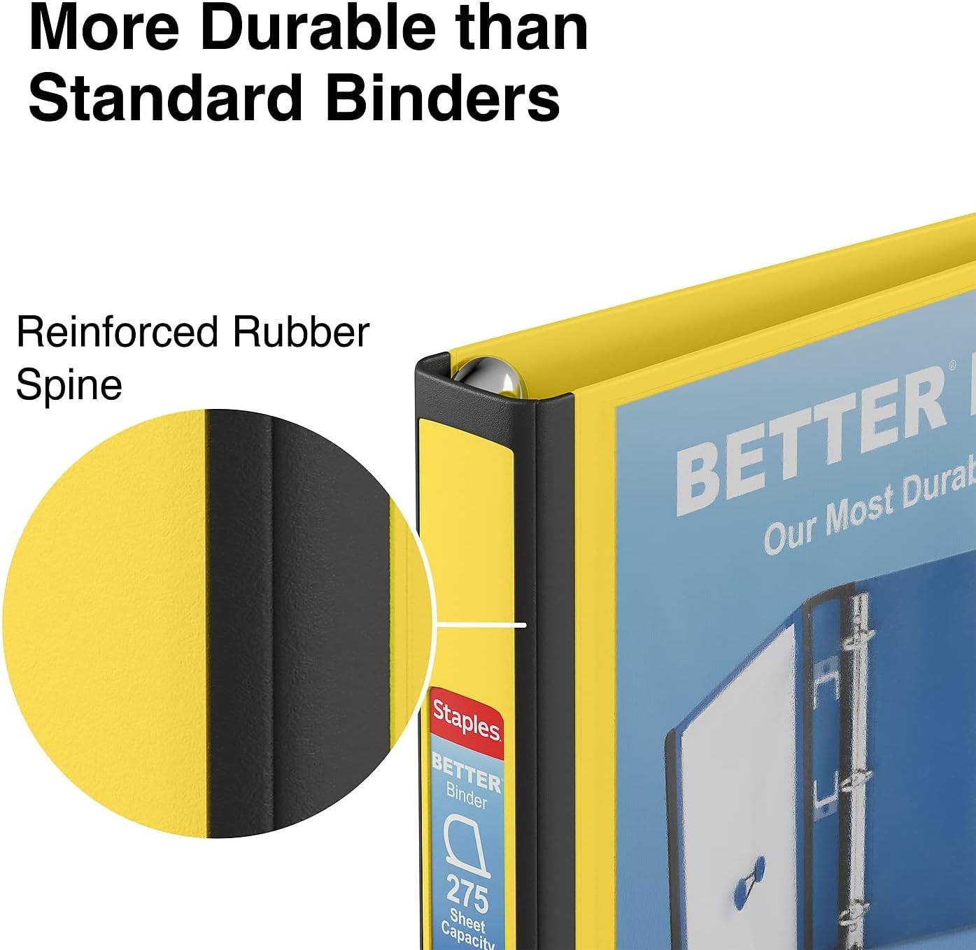 Staples Better Binder 2-Inch D-Ring View Binder, Reinforced Spine, Holds Up to 540 Sheets, Teal, for Office & School