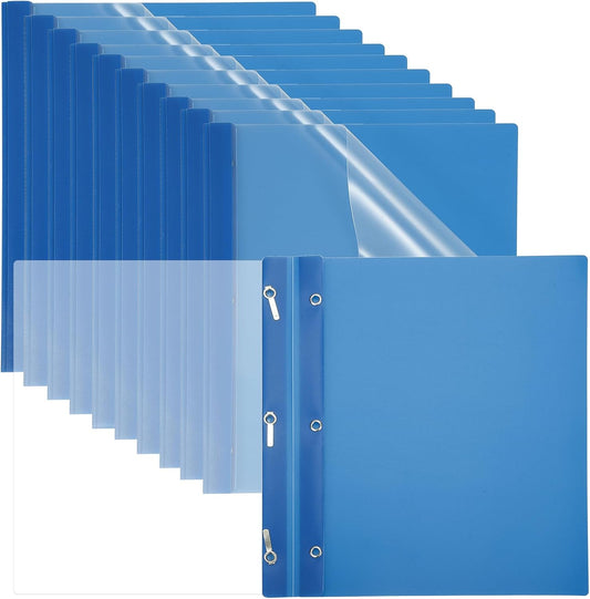 PATIKIL Plastic Report Covers with Prong, 30 Pcs 80 Sheet Clear Front Presentation Binders with 3 Metal Prong Fasteners Report Folder for Resume Documents Files Letter, Purple