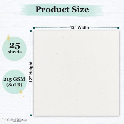Cardstock Warehouse Speckletone Oatmeal Light Brown Card Stock Paper – 25 Sheets, 8.5 x 11", 80 lb/215 gsm – 100% Recycled, Premium Matte Finish for Cardmaking, Printing, Crafts & DIY Projects