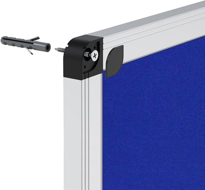 VIZ-PRO Large Fabric Bulletin Board/Foldable Notice Board Felt Gray, 60 X 48 Inches, Silver Aluminium Frame