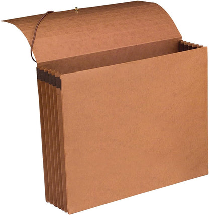 Smead 100% Recycled Expanding File Wallet with Flap and Cord Closure, 2" Expansion, Letter Size, Redrope, 10 per Box (77170)