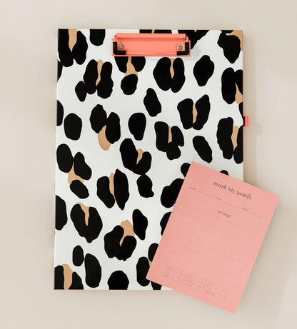 Kate Spade New York Clipboard Folio with Low Profile Clip, Black Professional Padfolio Includes Lined Notepad, Pen Loop, and Pocket, Polka Dots
