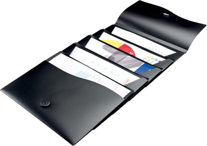 Avery Slide & View Expanding File Folder, 6 Pockets, Letter Size, 1 Black Folder (73542)
