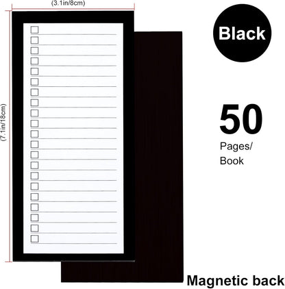 FLIPPED 4 Pack Magnetic Notepads for Refrigerator, Notepad Grocery List Large Magnet Pad for Fridge,Full Magnet Back Design Magnetic Memo Pads for Grocery List, Shopping List, to-Do List(200 Sheets)