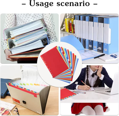 21 Tab A-Z Binder Dividers, 3 Ring Plastic Binder Dividers with Tabs Multicolor Alphabet Dividers for 2/3/4/11 Ring Binders, Letter Size (8.2×11.6 Inch)