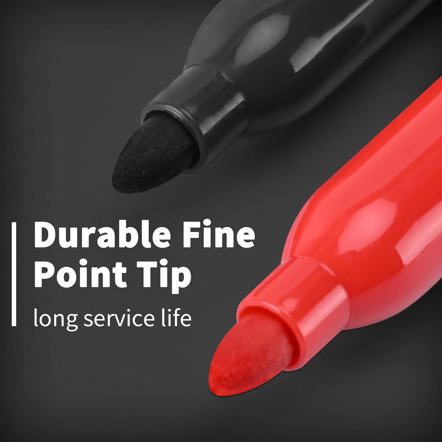 Black Ultra Fine Point Permanent Markers, Extra Fine Tip, Quick Drying and Waterproof, Fade Resistant Perfect on Paper, Glass, Metal, Plastic, Wood, Office & School Use, 12 Pack