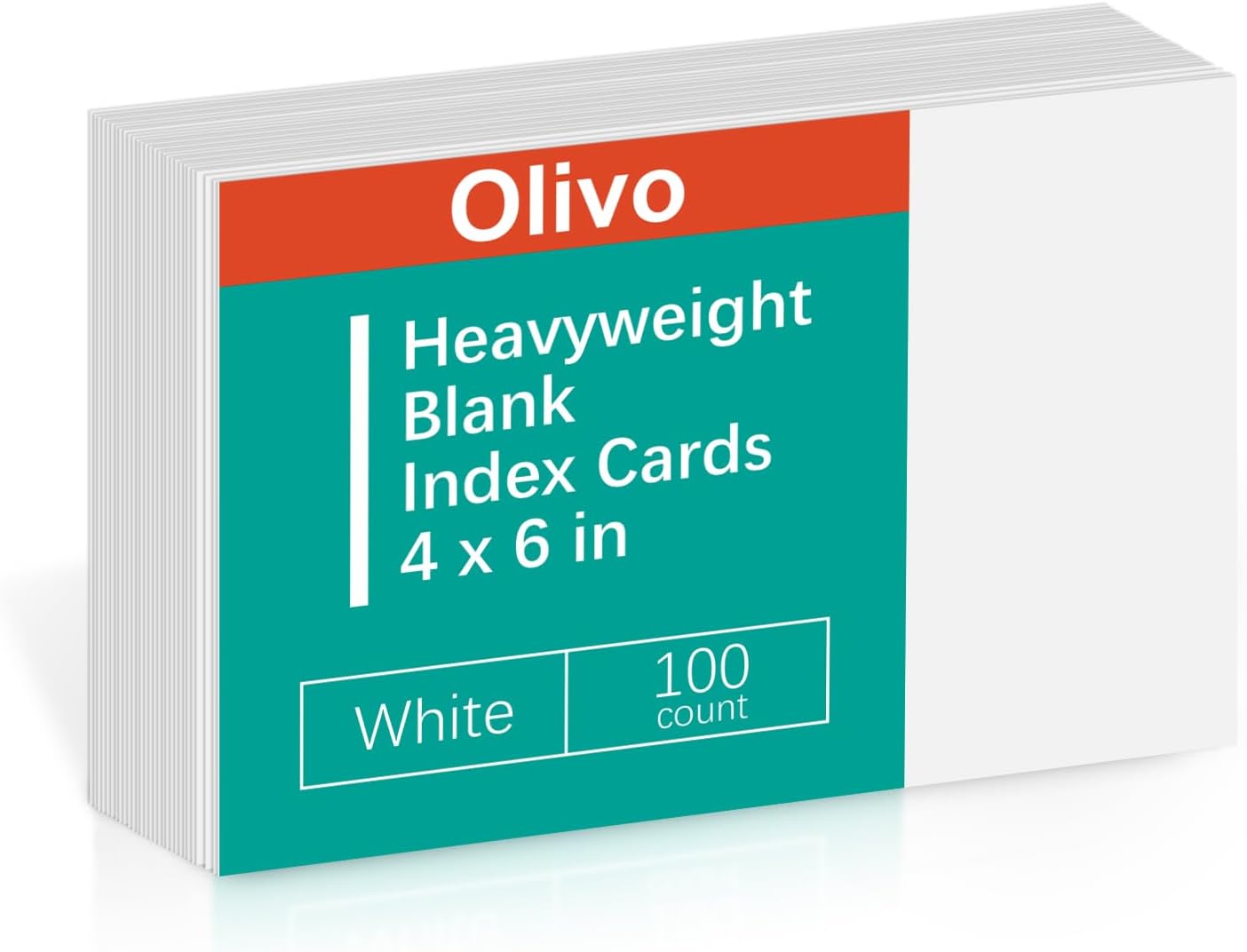 Index Cards 4x6 Lined Ruled Flash Note Cards 4" x 6", White, 100 Count, 220 GSM Heavy Weight