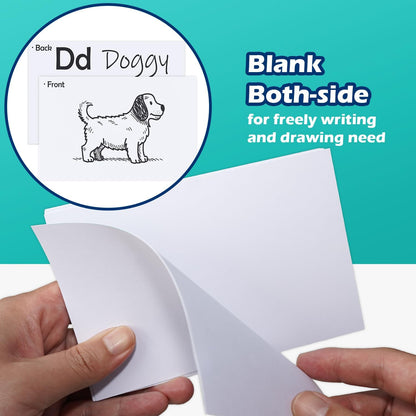 Index Cards 4x6 Lined Ruled Flash Note Cards 4" x 6", White, 100 Count, 220 GSM Heavy Weight