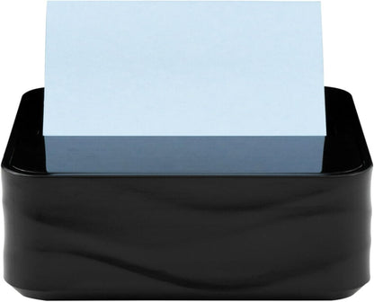 Post-it Note Dispenser, Sticky Note Holder, Black Wave Design, Includes 3 Pads of 90 Sheets of 3 in x 3 in Pop-Up Notes, Classroom or Office Supplies