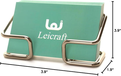 Business Card Holder for Desk, Cute Metal Card Organizers and Office Desk Accessories for Men and Women (Golden)