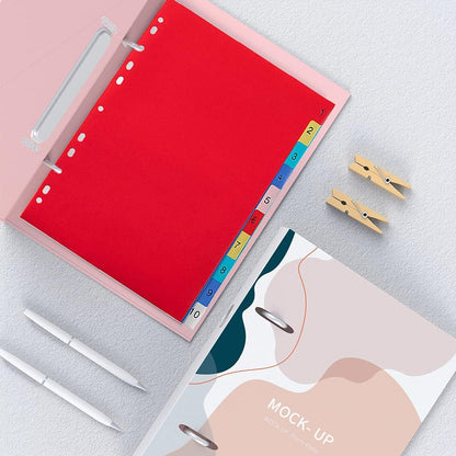 21 Tab A-Z Binder Dividers, 3 Ring Plastic Binder Dividers with Tabs Multicolor Alphabet Dividers for 2/3/4/11 Ring Binders, Letter Size (8.2×11.6 Inch)